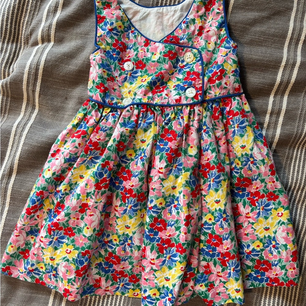 Ralph Lauren Floral Print Sleeveless Dress in Red, Blue, Yellow, Pink